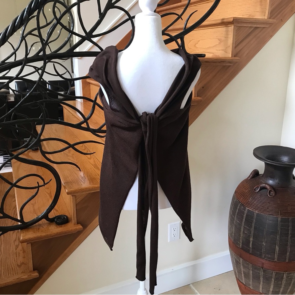Elegant Brown Sleeveless Top